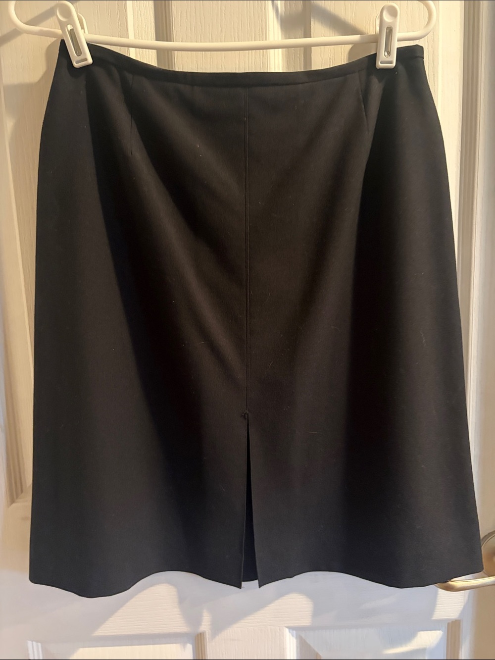 Casual Corner Black lined Skirt with Front Slit